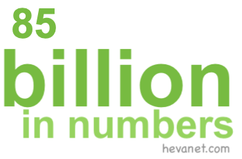 85 billion in numbers 85 billion in numbers
