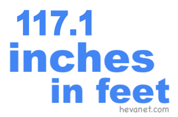 117.1 inches in feet