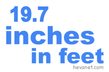 19.7 inches in feet