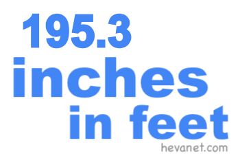 195.3 inches in feet 195.3 inches in feet