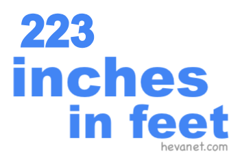 223 inches in feet 223 inches in feet