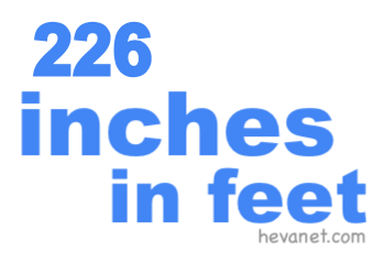 226 inches in feet 226 inches in feet