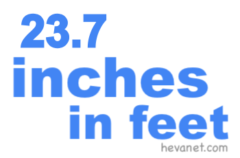 23.7 inches in feet