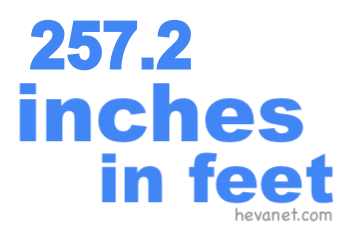 257.2 inches in feet 257.2 inches in feet