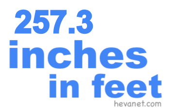 257.3 inches in feet 257.3 inches in feet