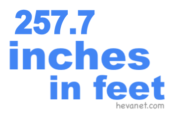 257.7 inches in feet 257.7 inches in feet