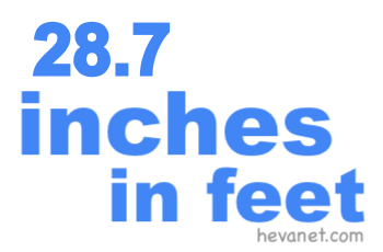 28.7 inches in feet