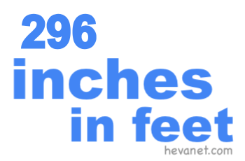 296 inches in feet 296 inches in feet