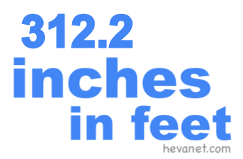 312.2 inches in feet 312.2 inches in feet