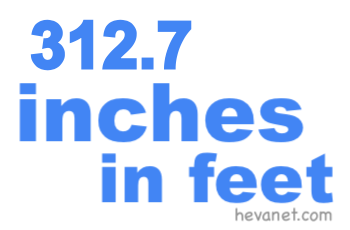 312.7 inches in feet 312.7 inches in feet