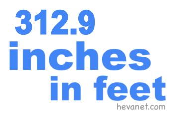 312.9 inches in feet