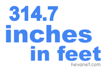 314.7 inches in feet 314.7 inches in feet