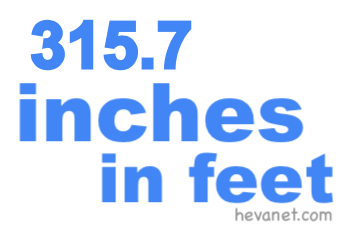 315.7 inches in feet 315.7 inches in feet