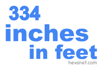 334 inches in feet 334 inches in feet