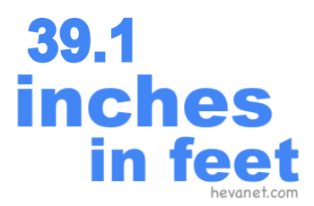 39.1 inches in feet