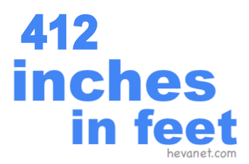 412 inches in feet 412 inches in feet