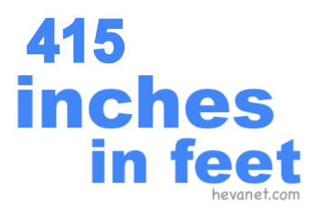415 inches in feet 415 inches in feet