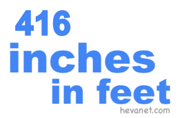 416 inches in feet