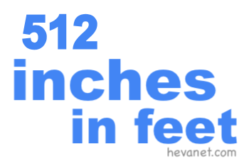 512 inches in feet 512 inches in feet