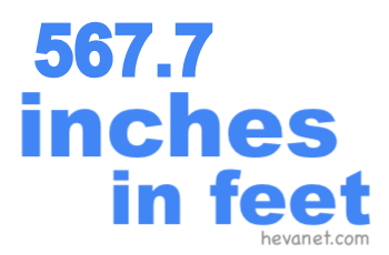 567.7 inches in feet
