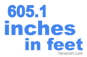 605.1 inches in feet