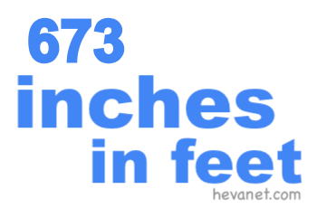 673 inches in feet