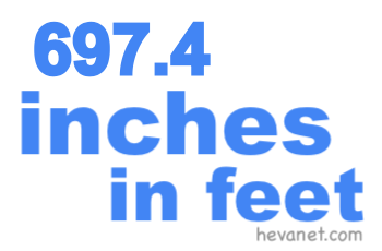 697.4 inches in feet