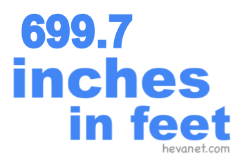 699.7 inches in feet 699.7 inches in feet