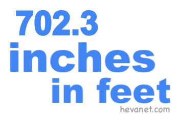 702.3 inches in feet