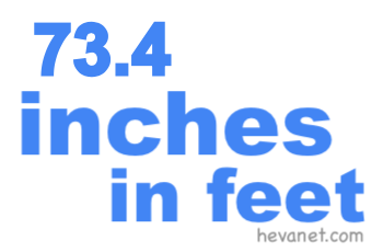 73.4 inches in feet