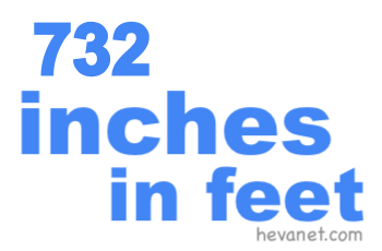 732 inches in feet