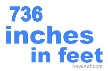 736 inches in feet