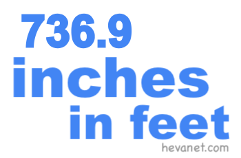 736.9 inches in feet