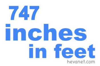 747 inches in feet