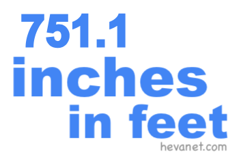 751.1 inches in feet