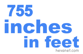 755 inches in feet