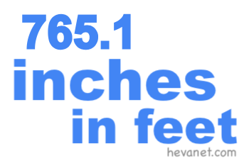 765.1 inches in feet