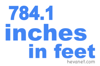 784.1 inches in feet