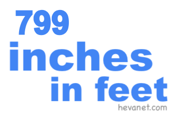 799 inches in feet