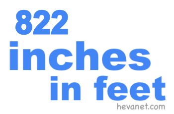 822 inches in feet 822 inches in feet