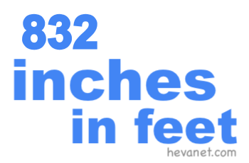 832 inches in feet