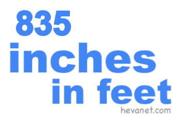 835 inches in feet 835 inches in feet