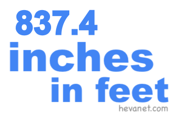 837.4 inches in feet 837.4 inches in feet