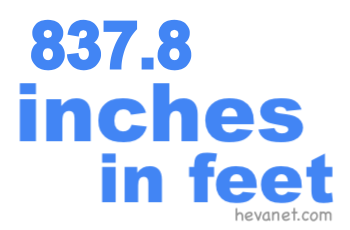 837.8 inches in feet