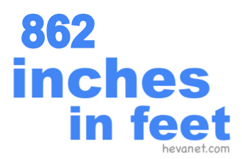 862 inches in feet
