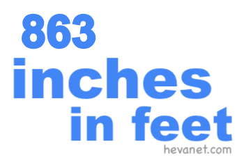 863 inches in feet