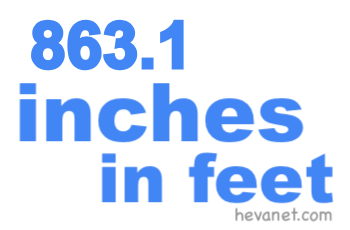 863.1 inches in feet