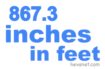 867.3 inches in feet