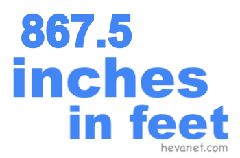 867.5 inches in feet