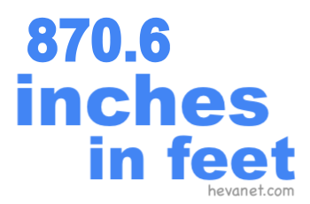 870.6 inches in feet